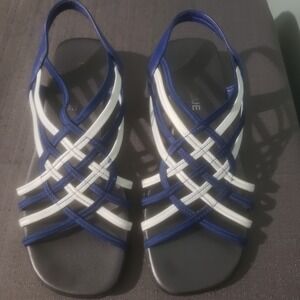 Classique Slingback‎ Sandal Sz 8W Blue White